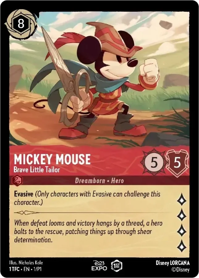 Mickey Mouse, official Lorcana card art