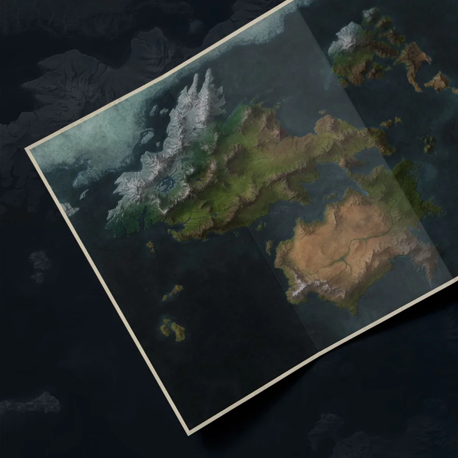 Map of Runeterra, official Riot Games artwork from the League of Legends Universe map site