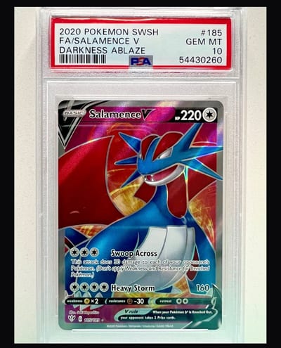 2020 POKEMON SWSH FA/SALAMENCE V DARKNESS ABLAZE PSA 10 (Slab PSA 10)
