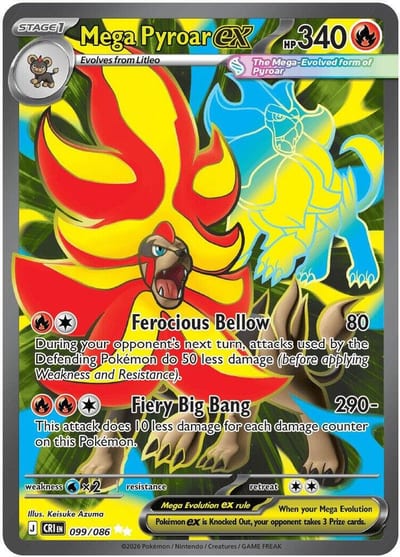 Mega Pyroar ex - 099/086 - ME04: Chaos Rising Nm
