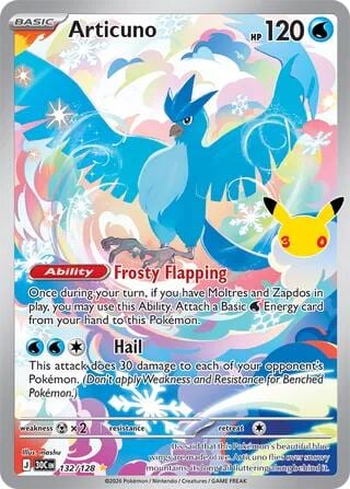 Articuno - 132/128 - ME: 30th Celebration Nm