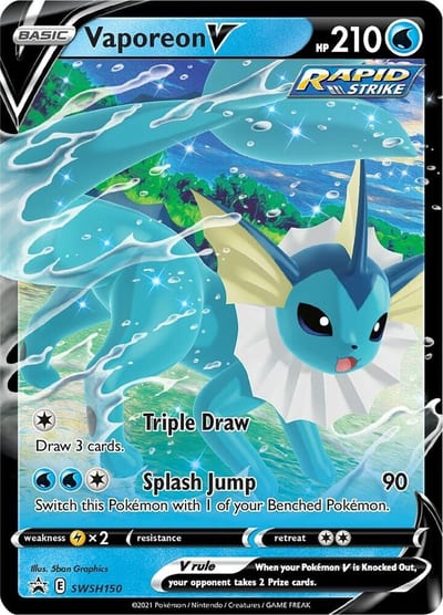Vaporeon V - SWSH150 - SWSH: Sword & Shield Promo Cards Nm