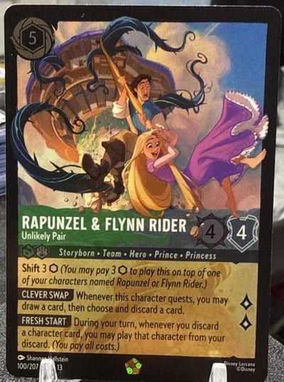 Rapunzel & Flynn Rider - Unlikely Pair 100/207 Attack of the Vine! Cold Foil
