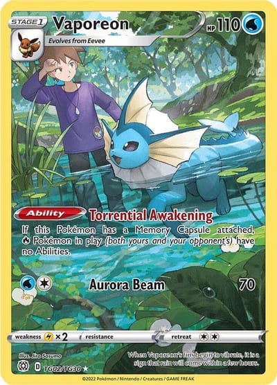 Vaporeon - SWSH09: Brilliant Stars Trainer Gallery Nm