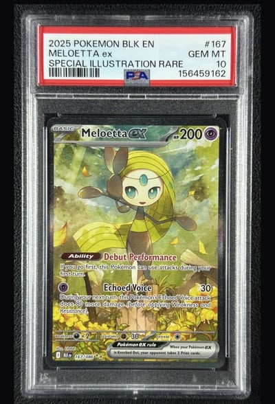 2025 Pokemon BLK EN MELOETTA EX SPECIAL ILLUSTRATION RARE PSA 10 (Slab Psa 10)