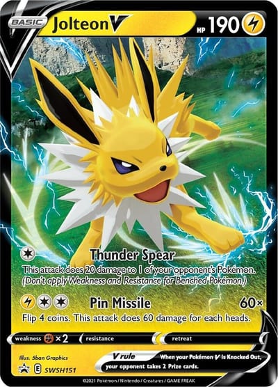 Jolteon V - SWSH151 - SWSH: Sword & Shield Promo Cards Nm
