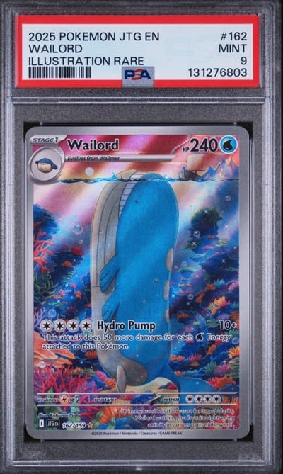2025 POKEMON JTG EN WAILORD ILLUSTRATION RARE (Slab Psa 9)