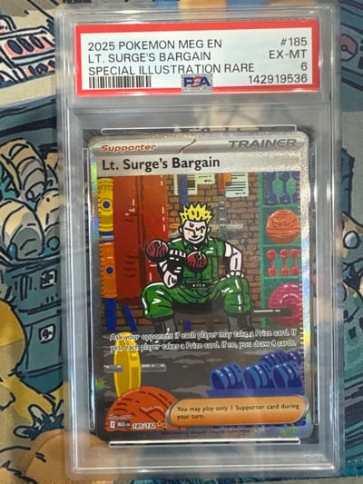2025 POKEMON MEG EN LT SURGE BARGAIN SPECIAL ILLUSTRATION RARE PSA 6 (Slab Psa 6)