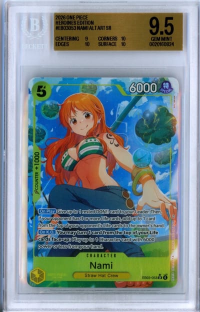 2026 ONE PIECE HEROINES EDITION NAMI #EB03053 ALT ART SR BGS 9.5 (Slab BGS 9.5)