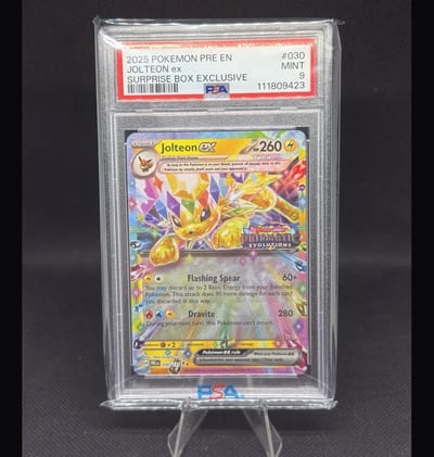 2025 POKEMON PRE EN JOLTEON EX SURPRISE BOX EXCLUSIVE PSA 9 (Slab Psa 9)
