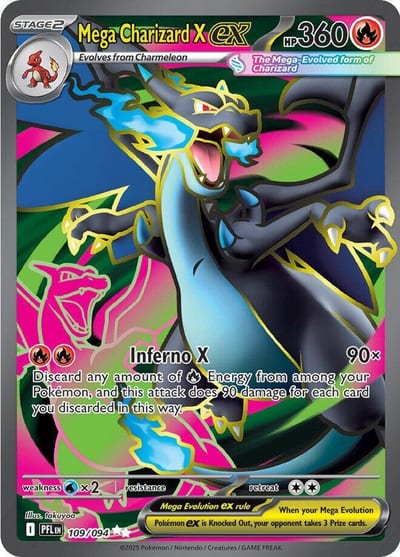 Mega Charizard X ex - 109/094 - ME02: Phantasmal Flames Nm