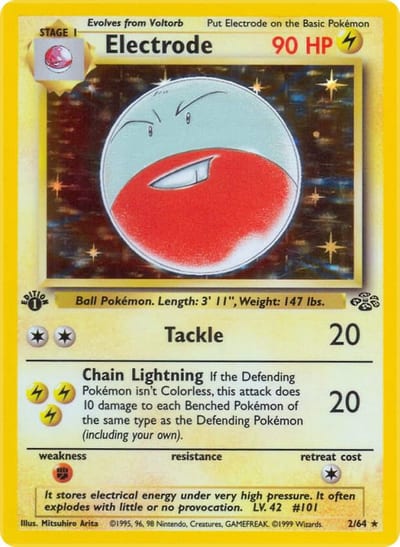Electrode (2) - Jungle 1st edition Holofoil NM