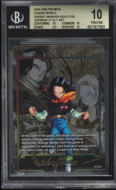 2024 DBS PROMOS FUSION WORLD ENERGY MARKER GOLD FOIL ANDROID 17 ALT ART BGS 10 (Slab BGS 10)