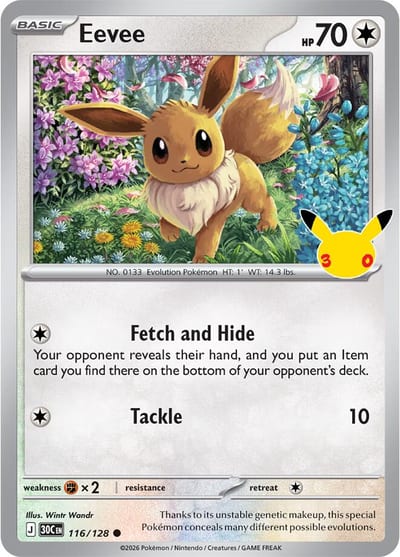 Eevee - 116/128 - ME: 30th Celebration Nm