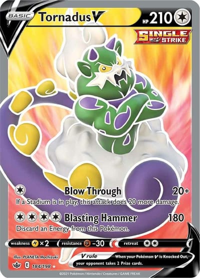 Tornadus V (Full Art) - SWSH06: Chilling Reign Nm