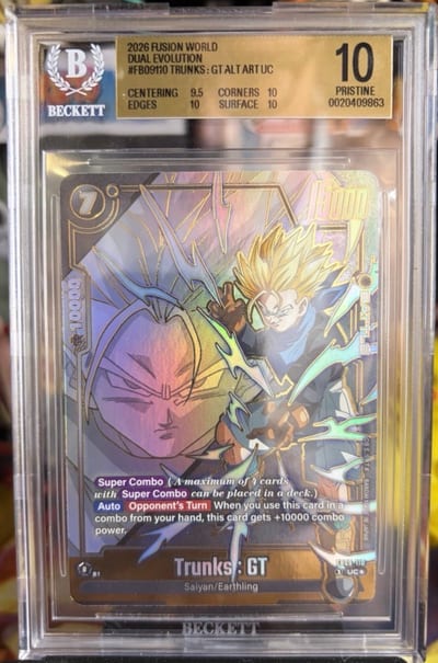 2026 FUSION WORLD DUAL EVOLUTION #FB09110 TRUNKS: GT ALT ART UC (Slab BGS 10)