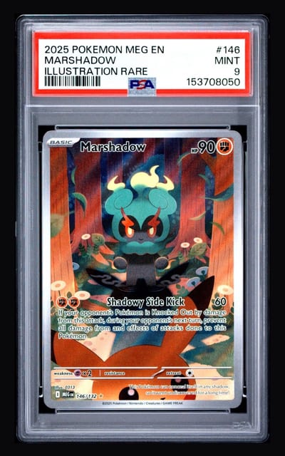 2025 POKEMON MEG EN MARSHADOW ILLUSTRATION RARE PSA 9 (Slab Psa 9)