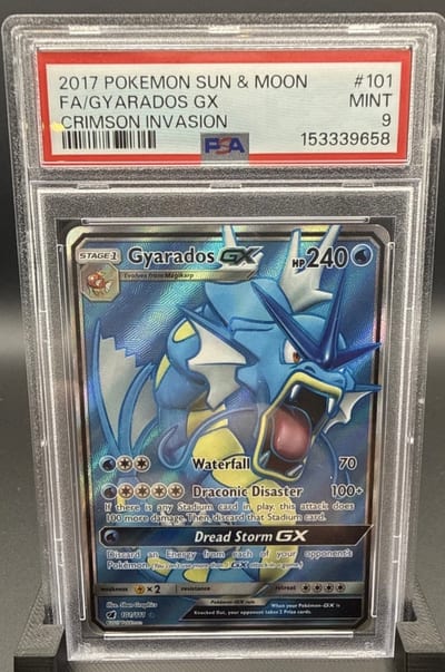 2017 POKEMON SUN & MOON FA/GYRADOS GX CRIMSON INVASION (Slab PSA 9)