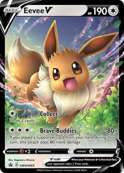 Eevee V - SWSH065 - SWSH: Sword & Shield Promo Cards Nm