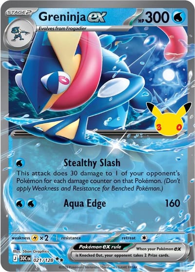 Greninja ex - 021/128 - ME: 30th Celebration Nm
