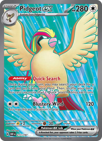 Pidgeot ex - 217/197 - SV03: Obsidian Flames Nm