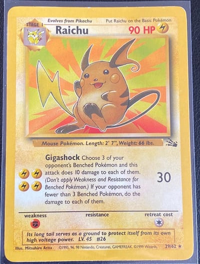 Raichu (29) - Fossil Unlimited Nm