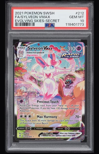 2021 Pokemon SWSH FA/Sylveon VMAX Evolving Skies-Secret Psa 10 (Slab PSA 10)