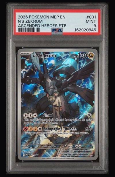 2026 POKEMON MEP EN N’S ZEKROM ASCENDED HEROS ETB PSA 9 (Slab PSA 9)