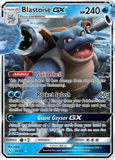Blastoise GX - SM - Unbroken Bonds Nm