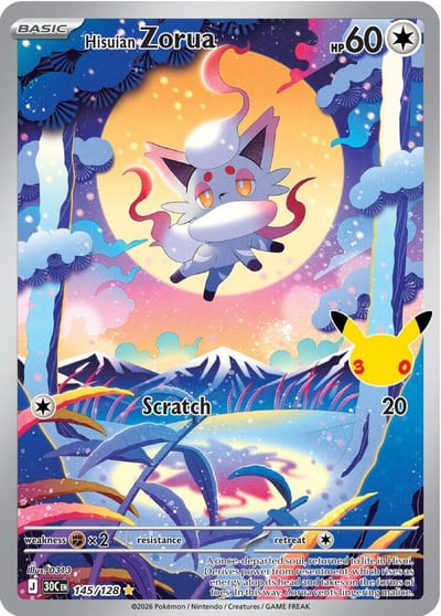 Hisuian Zorua - 145/128 - ME: 30th Celebration Nm