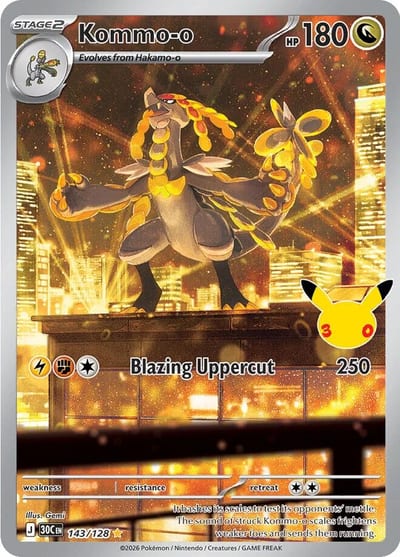 Kommo-o - 143/128 - ME: 30th Celebration Nm
