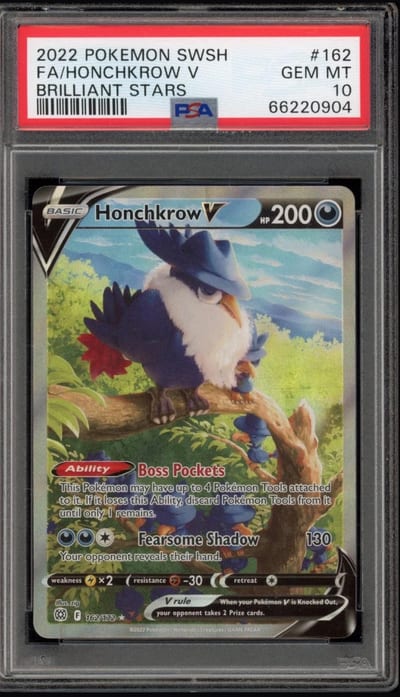 2022 POKEMON SWSH FA/HONCHKROW V BRILLIANT STARS PSA 10 (Slab PSA 10)