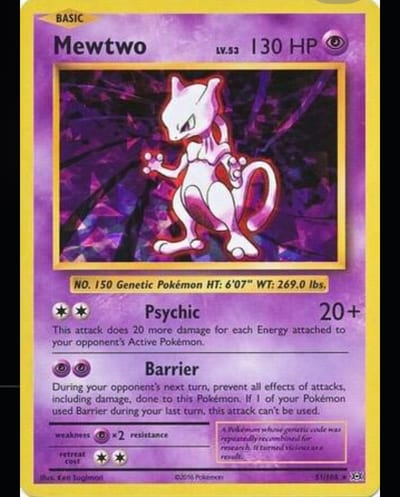 Mewtwo (Cracked Ice Holo) 051/108