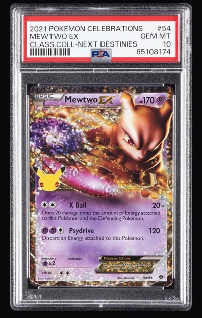 2021 POKEMON CELEBRATIONS MEWTWO EX CLASS. COLLECTION-NEXT DESTINIES (Slab PSA 10)