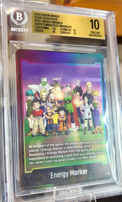2026 E-157 energy marker Fusion world story booster earths mightiest warriors BGS 10